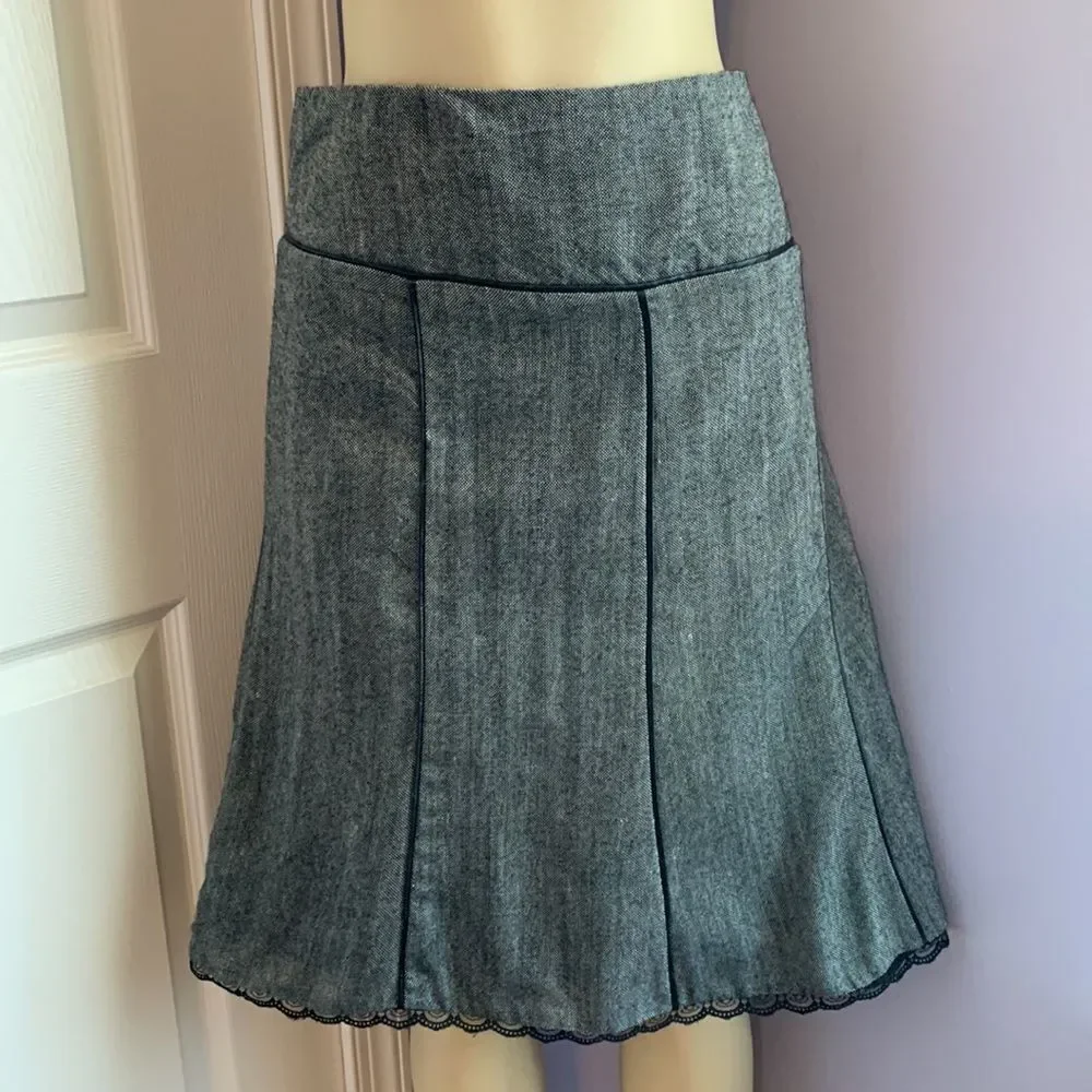 Motherhood Maternity Wool Midi Skirt S Gray/ Black